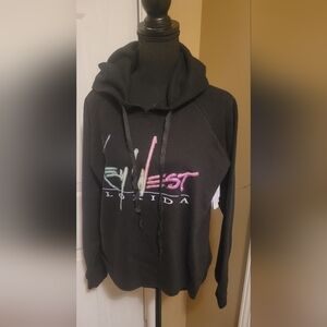 Women's Black Key West, Florida Cropped Hoodie, NWT